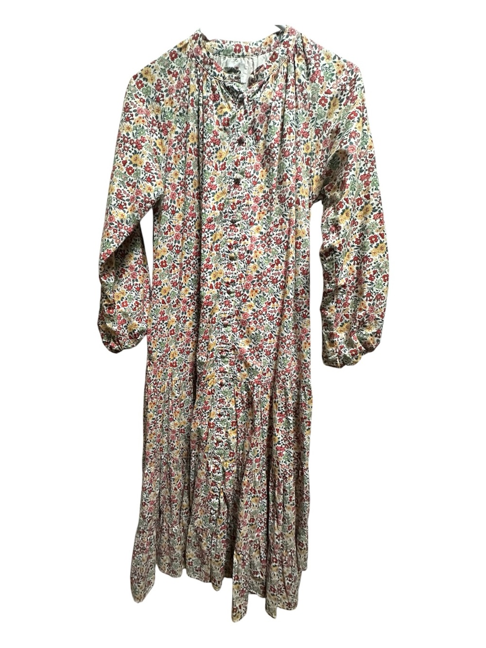 Dainty Jewells Floral Maxi Dress in Cream, Red & Green